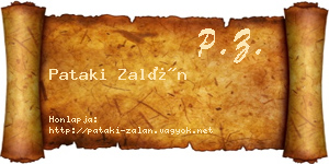Pataki Zalán névjegykártya